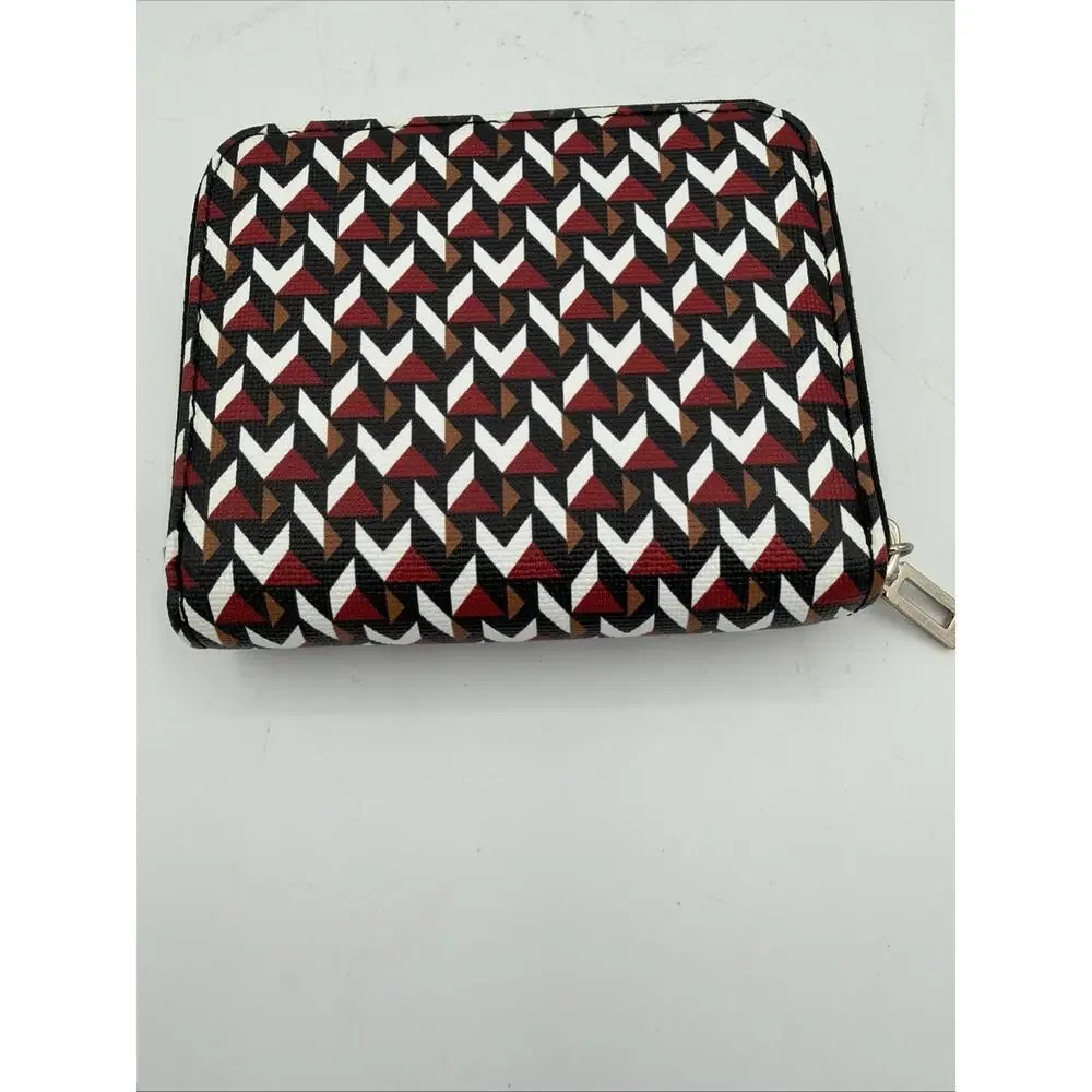 GUESS G SLG Women’s Wallet Red Blue White Tan Logo geometric Print Zip-Around